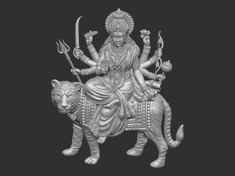 Durga Mata Model Model Cetak 3D