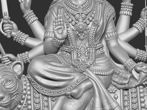 Durga Mata Model 3D Print Model