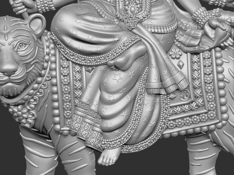 Durga Mata Model Model Cetak 3D