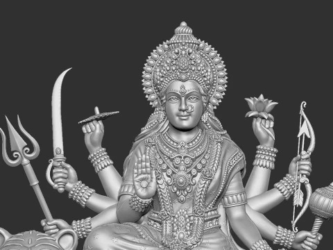Durga Mata Model 3D Print Model