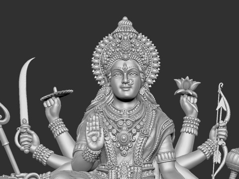 Durga Mata Model Model Cetak 3D