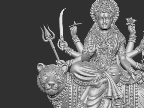 Durga Mata Model Model Cetak 3D