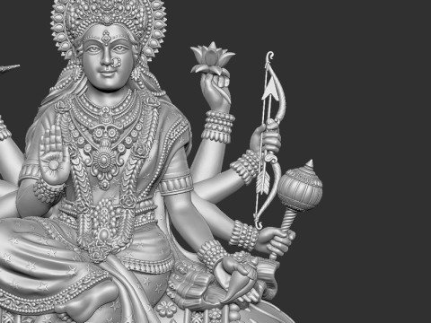 Durga Mata Model Model Cetak 3D
