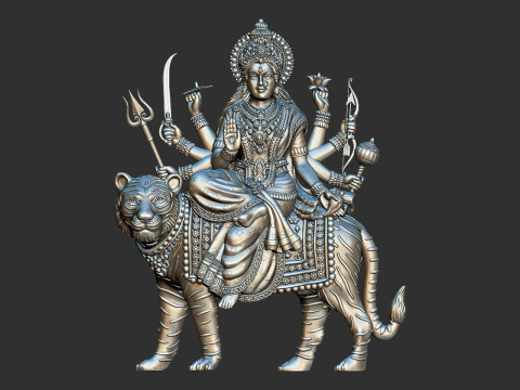 Durga Mata Model Model Cetak 3D