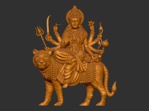 Durga Mata Model Model Cetak 3D