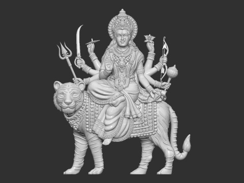 Durga Mata Model Model Cetak 3D