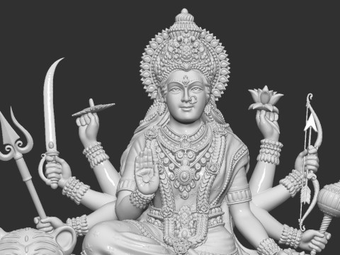 Durga Mata Model Model Cetak 3D