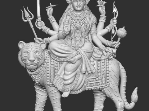 Durga Mata Model Model Cetak 3D