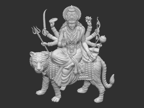 Durga Mata Model 3D Print Model