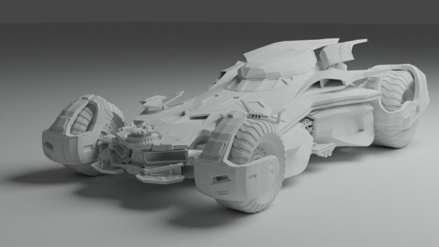 Batmobile 3D Model .c4d .max .obj .3ds .fbx .stl .blend 