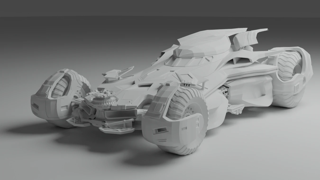 Batmobile 3D Model .c4d .max .obj .3ds .fbx .stl .blend 
