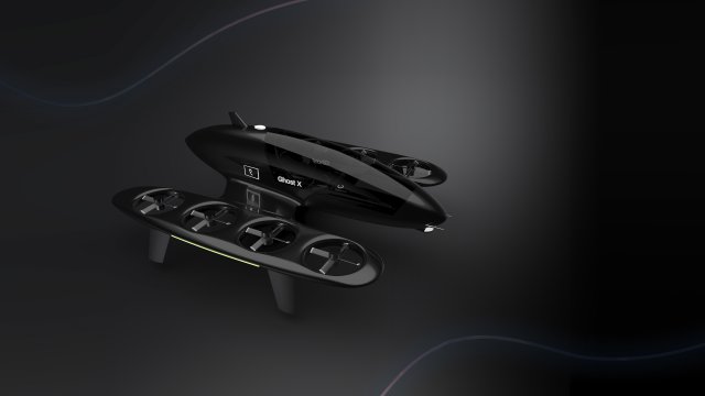 Ghost X V3 evtol aircraft 3D Model .c4d .max .obj .3ds .fbx .stl .blend 