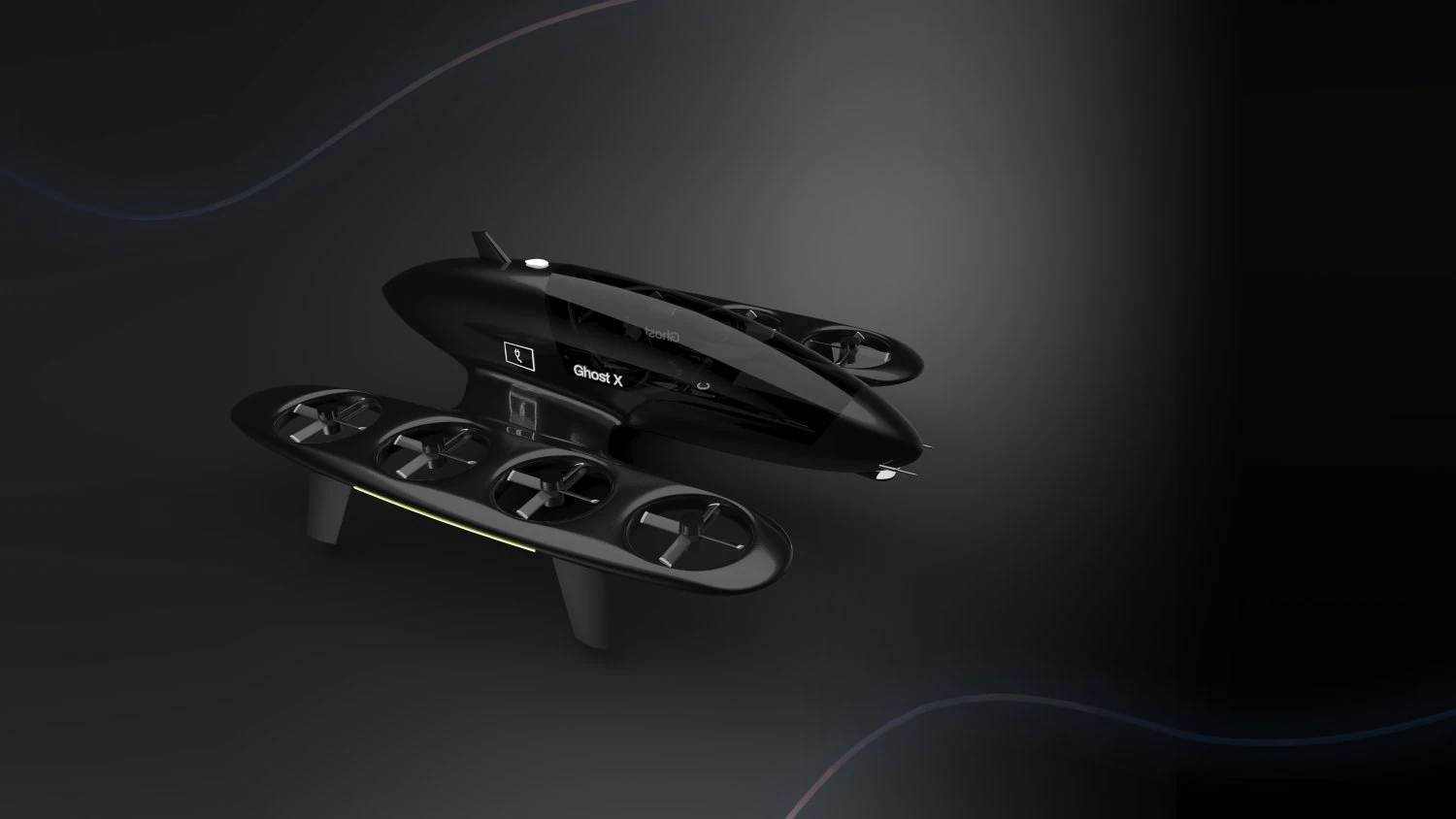 Ghost X V3 evtol aircraft 3D Model .c4d .max .obj .3ds .fbx .stl .blend 