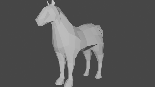 Horse Lowpoly 3D Model .c4d .max .obj .3ds .fbx .stl .blend 