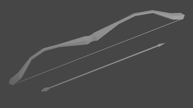 Bow lowpoly 3D Model .c4d .max .obj .3ds .fbx .stl .blend 