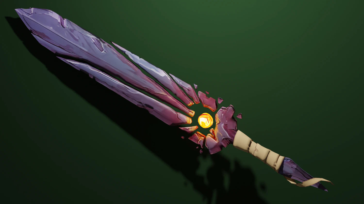 Fantasy sword low-poly 3D Model .c4d .max .obj .3ds .fbx .stl .blend
