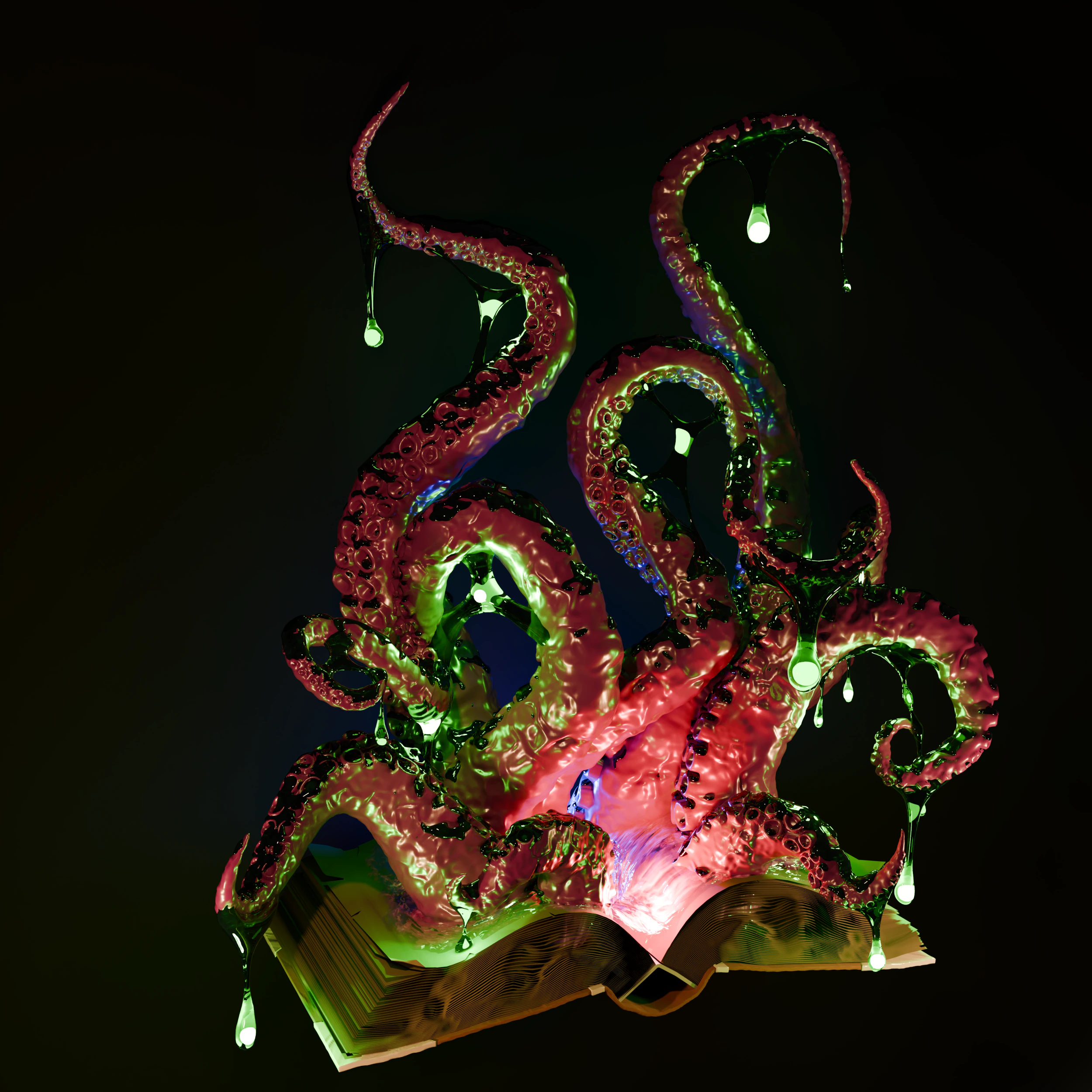Book of horror 3D Model .c4d .max .obj .3ds .fbx .stl .blend 