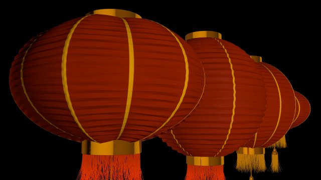 4 Chinese traditional lamps 3D-Modell .c4d .max .obj .3ds .fbx .stl .blend 