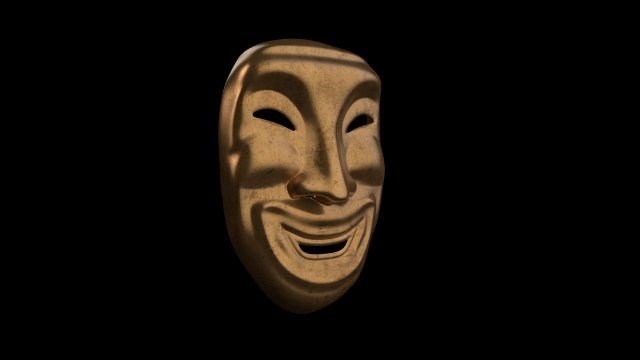 Anonymous Mask Black and Gold 3D model animated rigged