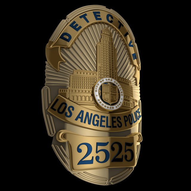 LA police badge 3D Model .c4d .max .obj .3ds .fbx .stl .blend 