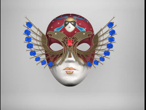 M&aacute;scara dourada Modelo 3D