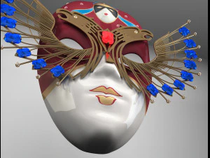 M&aacute;scara dourada Modelo 3D