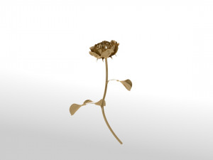 Golden rose blossom animation 3D Модель