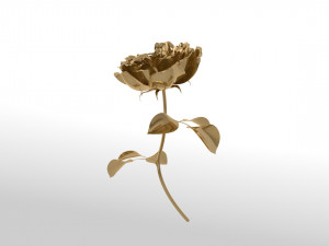 Golden rose blossom animation 3D Модель