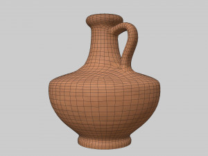 Antique clay jug 02 3D Model