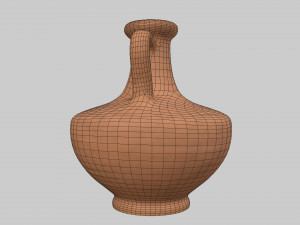 Antique clay jug 02 3D Model