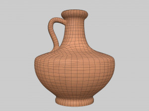 Antique clay jug 02 3D Model
