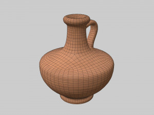 Antique clay jug 02 3D Model