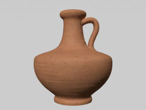 Antique clay jug 02 3D Model