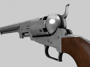 Old scratched pistol 3Dモデル