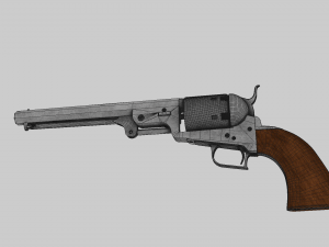 Old scratched pistol 3Dモデル