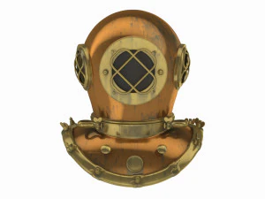 旧潜水头盔 3D 模型