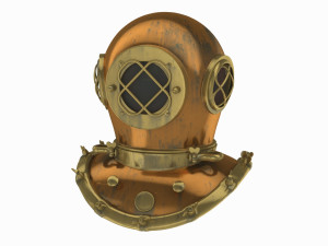 Old scuba helmet 3D Model