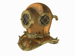 Old scuba helmet 3D Model