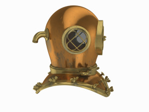 Old scuba helmet 3D Model