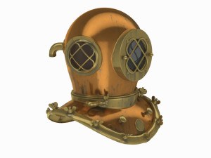 Old scuba helmet 3D Model