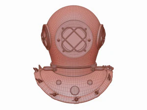 Old scuba helmet 3D Model