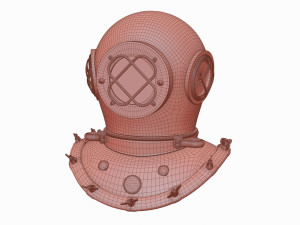 Old scuba helmet 3D Model