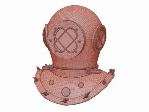 Old scuba helmet 3D Model