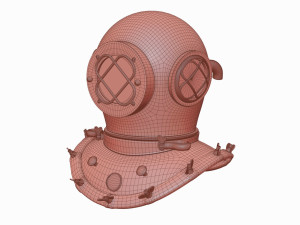 Old scuba helmet 3D Model