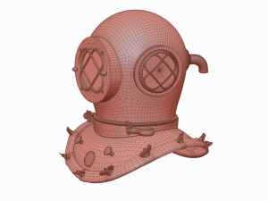 Old scuba helmet 3D Model