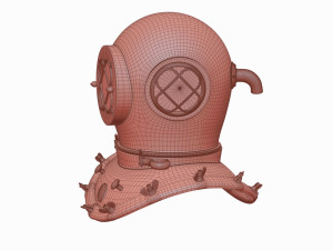 Old scuba helmet 3D Model