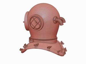 Old scuba helmet 3D Model