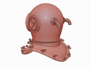 Old scuba helmet 3D Model