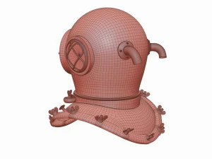 Old scuba helmet 3D Model