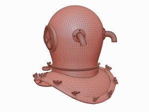 Old scuba helmet 3D Model